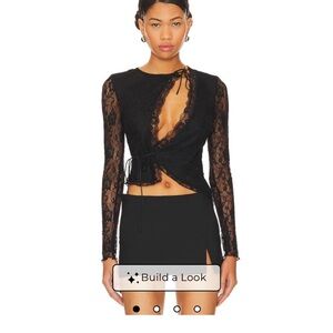 Superdown Black Lace Top